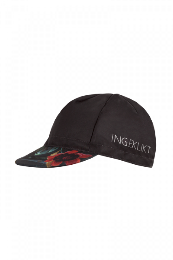 Racing cap wielrennen dames zwart bloemen