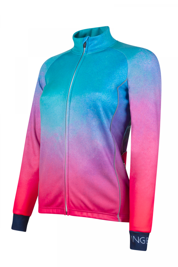 fietsjack-dames-blauw-roze