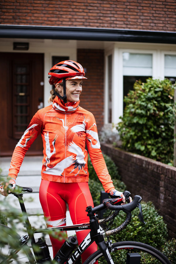 dames-fietsjack-zalmroze-kraanvogels