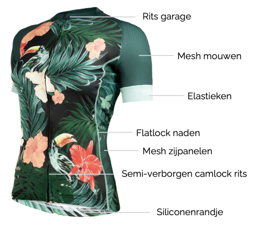 dames fietsshirt ingeklikt technische details