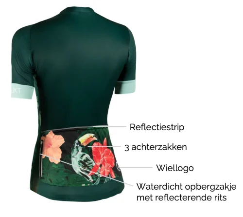 dames wielershirt ingeklikt technische details