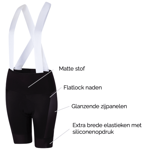 dames fietsbroek met handige rits voor plaspauzes