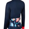 fietsjack-winter-dames-bloemenprint-blauw