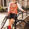 fietsjas-dames-wit-roze-oranje-paardenprint