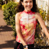 mouwloos-dames-fietsshirt-roze-geel