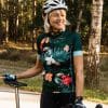 groen wielershirt voor dames met toekan print