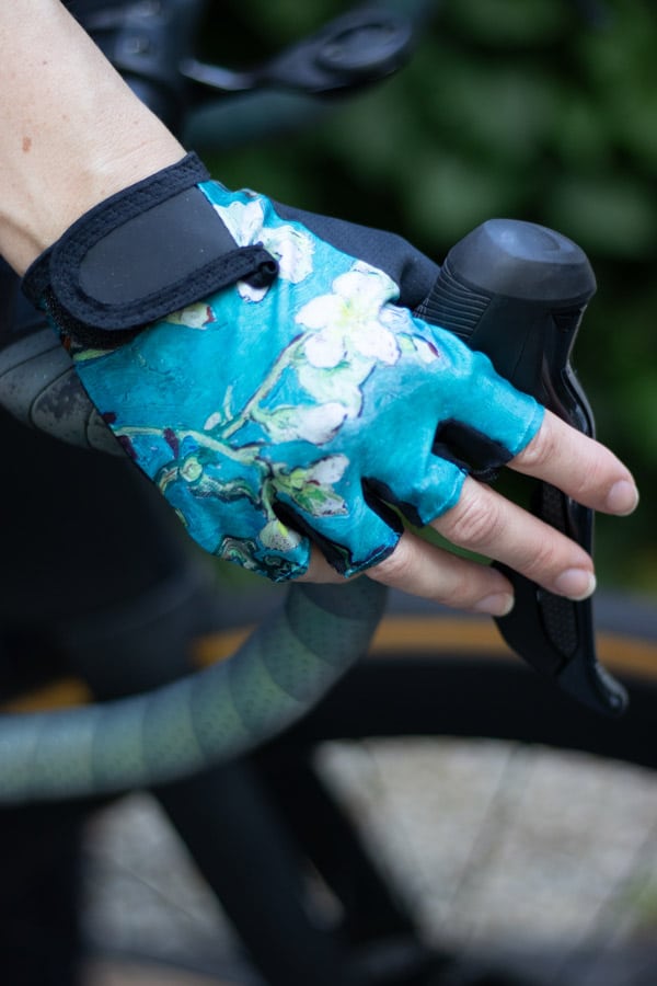 wielerhandschoenen-dames-turqoise-amandelbloesem