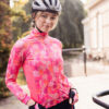 dames wielerjack roze met thermovoering