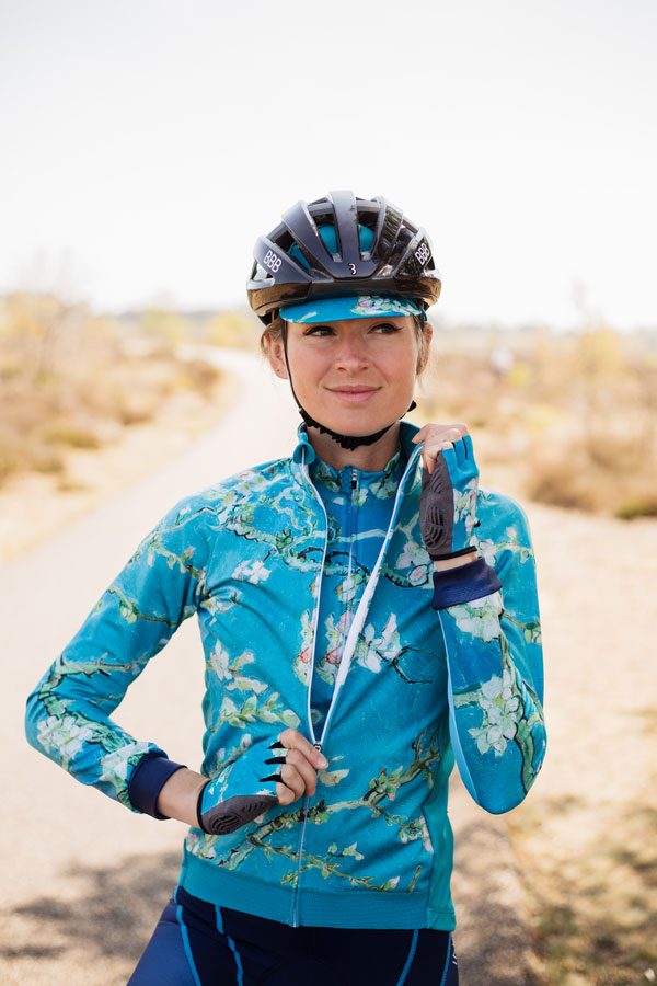 zeeblauw-dames-fietsjack-almond-blossom