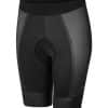 effen zwarte korte dames fietsbroek zonder bretels met de beste dames zeem